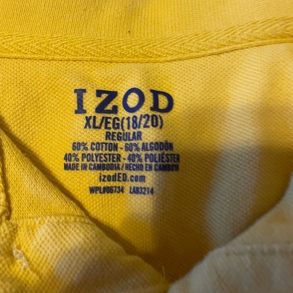 Izod yellow nice shirt for boys - Picture 2 of 3